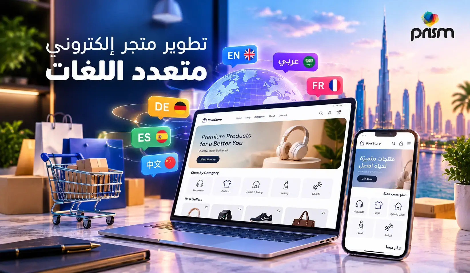 تطوير متجر إلكتروني متعدد اللغات لزيادة المبيعات