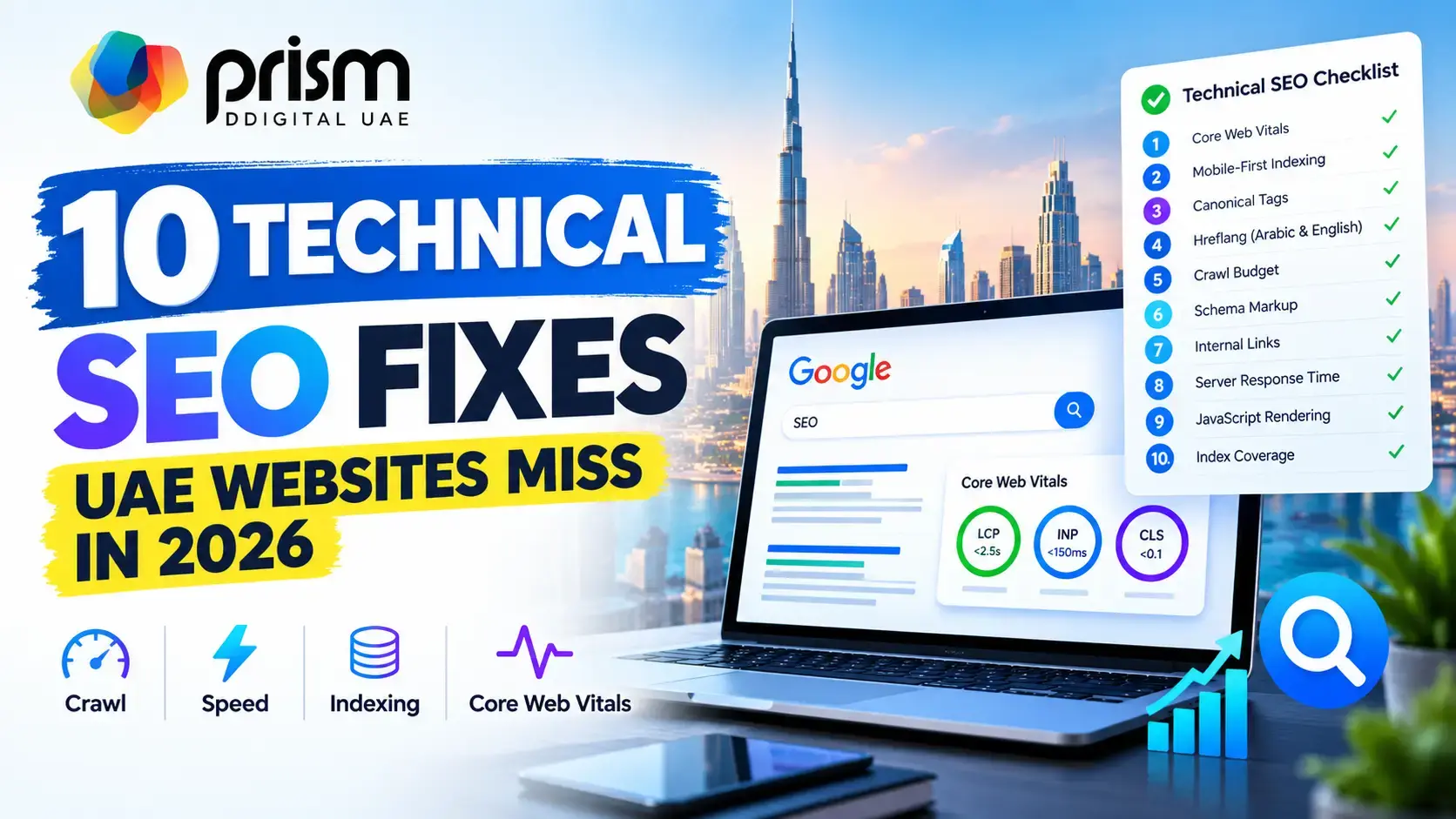 قائمة فحص Technical SEO: عشر مشاكل تحتاج مواقع الإمارات في 2026
