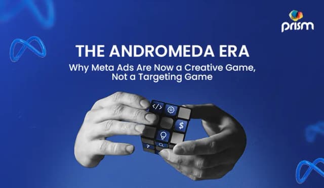 The Andromeda Era showing Meta Ads shift from targeting to creative strategy with AI-driven advertising concept