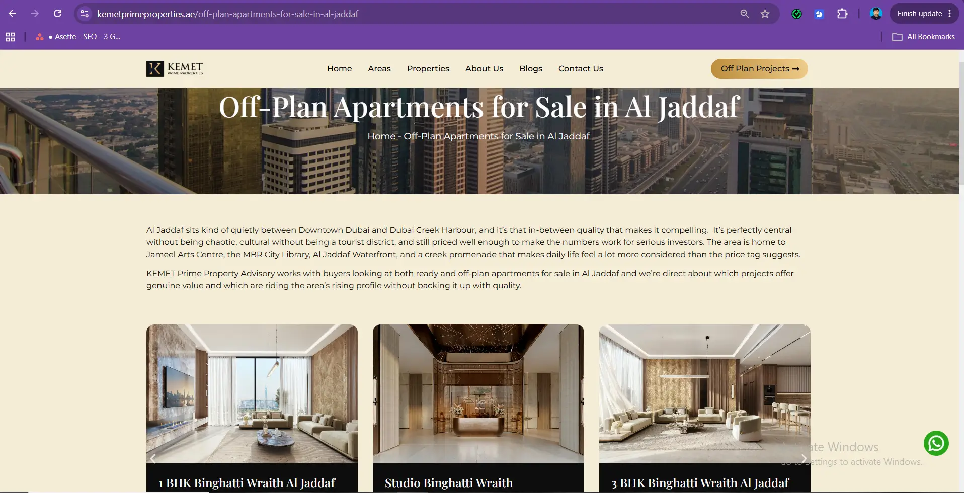 Off-plan property listings in Al Jaddaf, Dubai with premium residential investment opportunities.