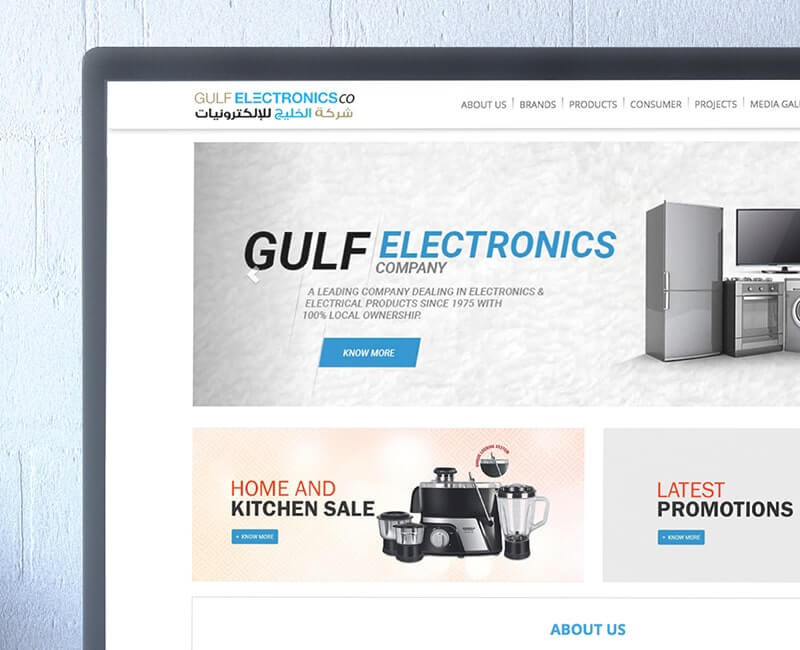 Website design and development For Gulf Electronics
