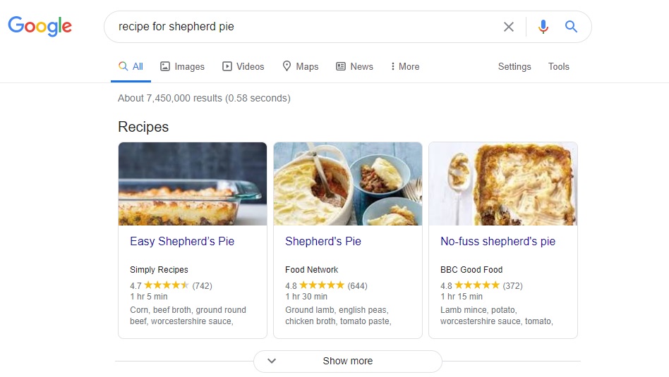 Best tips to get recipe rich snippets on Google