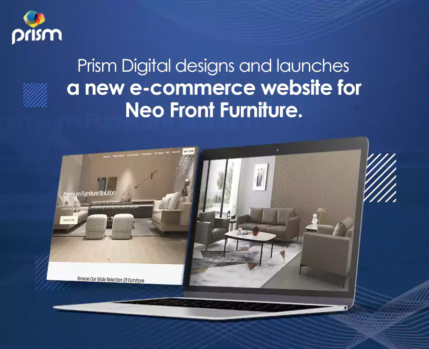 Prism Digital designs and launches a new e-commerce website for Neo Front Furniture
